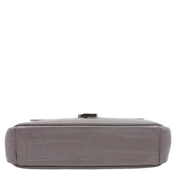 Yves Saint Laurent  College Medium Crocodile Embossed Leather Satchel Bag Gray - Picture 10 of 15